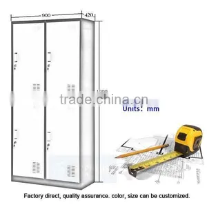 Promotional Unassembled Double Tier 4 Doors Metal Wardrobe Lockers for School Gym Locker thumbnail-5