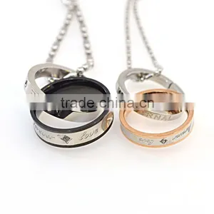 Wedding Gift Fashion Jewellery Pendant for Necklace Couple Rings Pendants thumbnail-2