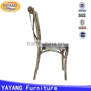 Vintage Metal Cross Back Chair in Hotel Chairs, X Back Chair thumbnail-3