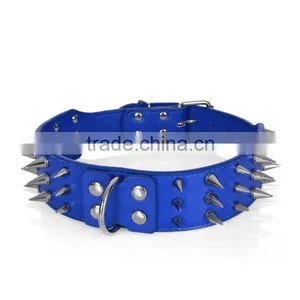 Wholesale Three Rows of Sharp Nails Pet Collars pu Dog Collar thumbnail-1