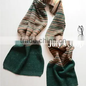 New Arrvial Winter Fashion Woman Long Striped Wool Knitted Scarf thumbnail-4