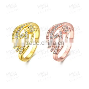 KZCR209 Brass Material Rose Gold Plated Engagement Ring thumbnail-3