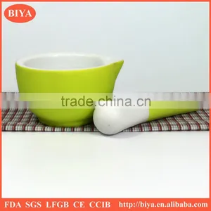 Kitchenware Mini Mortar and Pestle With Silicone Handle and Non-slip Silicone Base thumbnail-1