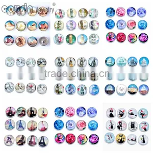 18mm Glass Snap Button Cutomized for Interchangeable Charm Jewelry Fit Snap Button Jewelry Cousin Jewelry thumbnail-1