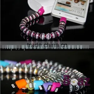 Micro USB Charger Ceramic Beads Bracelet Data Charging Cable thumbnail-3