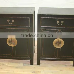 Modern Chinese Solid Wood Nightstand Bedside Cabinet thumbnail-1