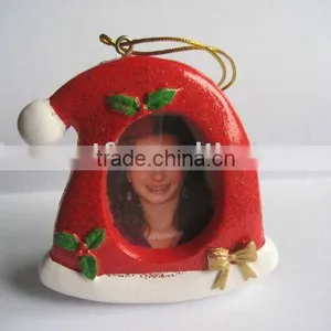Christmas Theme Funny and Cute Hat Shaped Hanging Mini Resin Red Photo Frame for Child/kid thumbnail-1