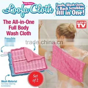 2pcs Wash Loofa Cloth Back Scrubber All in One / Women thumbnail-2