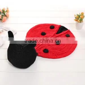 Cute Ladybird Newborn Baby Bloomer And Hat,Crochet Baby Photo Costume thumbnail-4