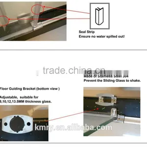 304 Stainless Steel Component Complete Adjustable Shower Door(KD8013D) thumbnail-3
