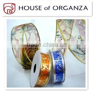 Christmas Organza Wired Ribbon for Gift Decoration thumbnail-1