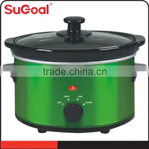 1.5L Green Ceramic Slow Cooker With GS ROHS Certs thumbnail-1