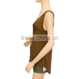 2016 S/S Latest Women Tops Stylish Army Green Tank Top thumbnail-4