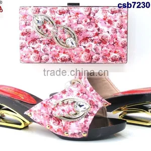 CSB7230 Top Fashion Latest Fashion Woman Italy Style High Heel Shoes and Glitter Bags thumbnail-1