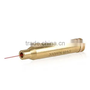 Funpowerland 300WIN MAG Caliber Cartridge Style Red Laser Bore Sight in Brass thumbnail-1