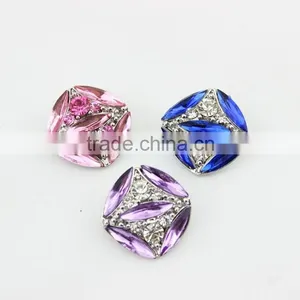 Fashion Jewelry Wholesale Bombay Pink Rhinestone Metal Snap Button For Snap Button Jewelry thumbnail-2