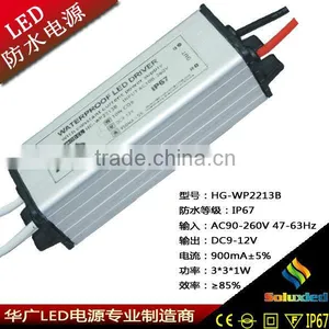 Driver for Led Waterproof IP67 10W 9-12V 900mA Power Supply Soluxled Brand Guangdong thumbnail-1