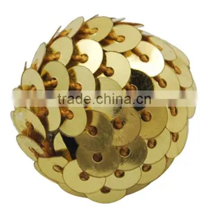 Gold Handmade Woven Wrap Paillette Chunky Beads for Basketball Wives Jewelry(CR178Y-2) thumbnail-1