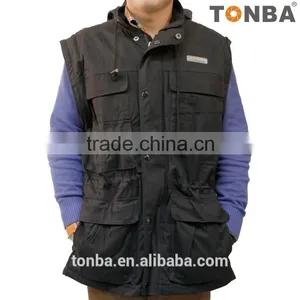 New Design Cotton Photography Camera Vest for Hiking and Trekking Hooded Vest Jacket -Black ,Light Grey thumbnail-4