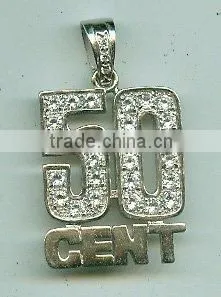 Alloy Fifty Cent Pendant thumbnail-1