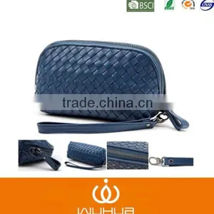 2015 Spring WUHUA New Design Fancy Woven PU Cosmtic Bag With Gold Zipper thumbnail-1