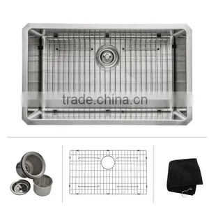 CUPC Certificate American Hot Sale 16Gauge Stainless Steel Undermount Sink Single Bowl With Brush Finish 3018A thumbnail-2