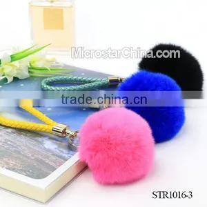 2016 IN STOCK Fur Pom High Quality Ball Keychain for Fashion Bags thumbnail-4