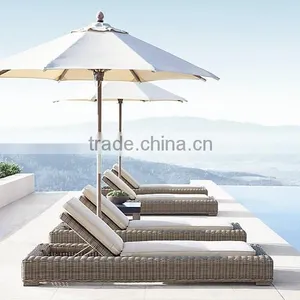 Hot Design Poly Rattan Sunbed 1.2mm Thickness Alu Frame With Power Coated thumbnail-1