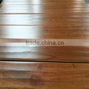 Waterproof Handsraped Afrormosia Solid Wood Flooring thumbnail-1