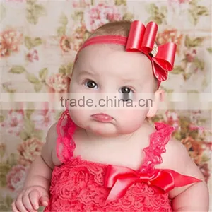 Satin Bow With Crystal Rhinestone Center - Sequin Fabric Hair Bowknot - DIY Kids Hair Accessories Flower Bows thumbnail-1
