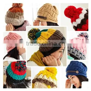 Pom Pom Baggy Knitted Beanie,custom Knitted Cuff Beanie Hat,knit Hat With Ball Top thumbnail-5