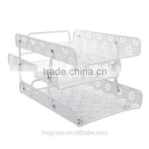 Metal Hollow 3-Tier Document Tray Magazine Frame Paper Files Holder thumbnail-1