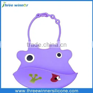 FDA Grade Washable Colorful Silicone Cute Factory Wholesale Baby Bib thumbnail-3