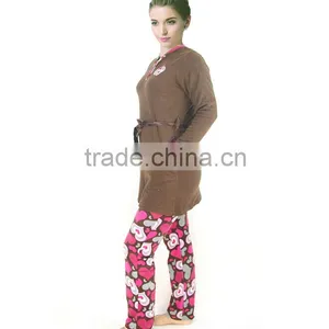 Kevince Women Polar Fleece Pyjamas Set AOP Heart 1000pcs up OEM Factory Directly thumbnail-3