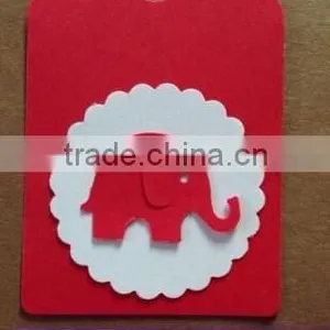 Red & White Paper Hang Tags Baby Shower Party Favor Label Gift Elephant DIY thumbnail-2