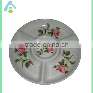 33cm Home Garden Kitchen Tableware 4 Sections Melamine Plate Dishes Tray thumbnail-1