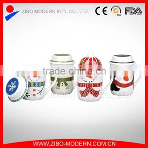 Christmas Gift Ceramic Coffee Mug With Lid thumbnail-1
