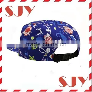 Custom All Over Print Floral 5 Panel Biker Hat thumbnail-3