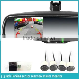 3.5 Inch CAR Rearview Mirror Monitor With OEM Parking Sensor With 4 Replaceable Radars thumbnail-2