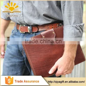 Real Leather Removable Pages Refillable Business Notebooks With Pen Loop Portfolio thumbnail-1