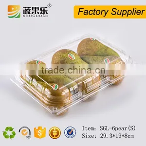 PET Disposable Pear Packaging Box for 6 Packs Fruit thumbnail-2