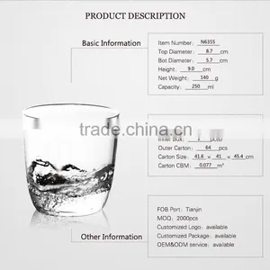 2016 Small Clear 250ml Design Glass Tea Cup thumbnail-2