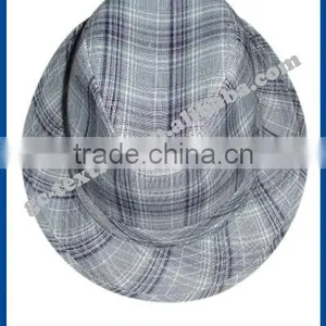 Purple Checked Fedora Hat thumbnail-1