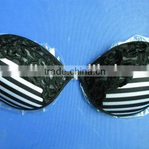 Black and White Striped Fabric Invisible Bra thumbnail-1