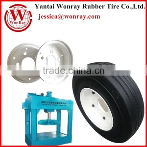 Discount Black Solid Tire Press White Split Rim 4.00-8 Wheel for Trailer thumbnail-1