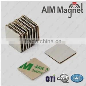 N35 Ni Plated 25x25x1.5mm 3M 467 Adhesive Neodymium Magnets thumbnail-1