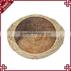 New Egg Shape Natural Water Hyacinth Woven Pet Bed / Pet House thumbnail-1