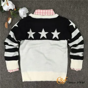 Black-white Stars Jacquard Pullover Sweater thumbnail-1