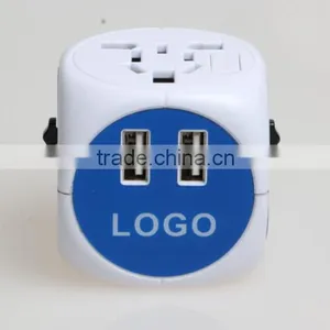 SYW-12 New Arrival Universal World Swiss Travel Adaptor Adapter Plug With 2 Usb Port and Built in Safety Shutter thumbnail-5