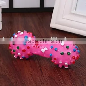 CY189 Colorful Mini Dotted Dumbbell Shaped Squeeze Squeaky Faux Bone Toys For Pet Dog Bite Game, Chien Juguetes Perros thumbnail-4